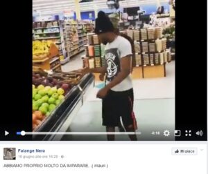 Falange Nera e gli immigrati che mangiano mele a sbafo: il VIDEO è una bufala