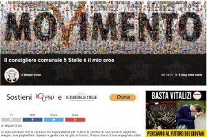 Beppe Grillo dal blog: "I consiglieri comunali M5s sono i miei eroi"