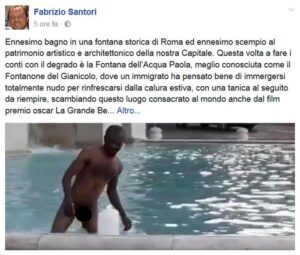 Senza vestiti fa il bagno nel Fontanone del Gianicolo a Roma VIDEO