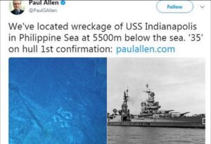 Indianapolis, celebre incrociatore ritrovato 72 anni dopo