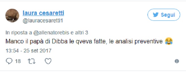 Laura Cesaretti, nuovo tweet: "Manco il papà di Dibba le aveva fatte, le analisi preventive"