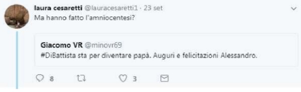 Alessandro Di Battista papà: il brutto tweet della giornalista del Giornale