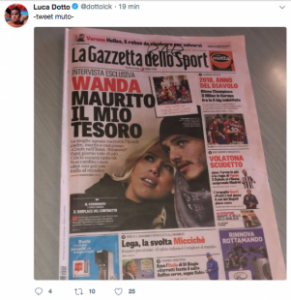 Luca Dotto, guerra social contro La Gazzetta dello Sport: ancora Wanda Nara e Mauro Icardi