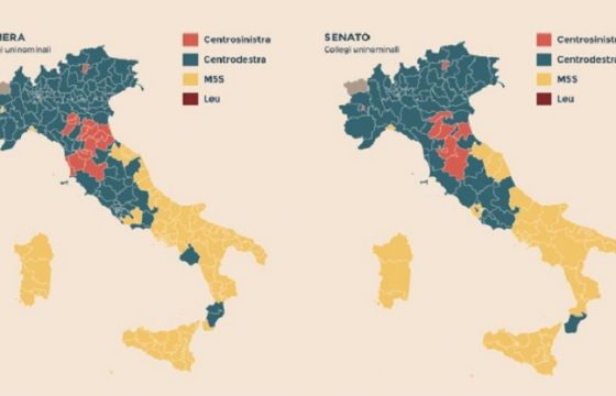 Elezioni 2018, mappa del voto: Italia divisa in due, Nord a centrodestra e Sud a M5S