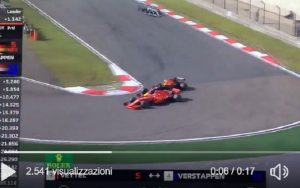 Formula 1 Gp Cina: Max Verstappen colpisce Sebastian Vettel in sorpasso e danneggia la Ferrari