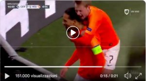 Van Dijk VIDEO gol pazzesco alla Germania al 90', Olanda alla Final Four di Nations League