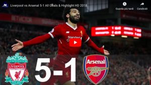 Liverpool-Arsenal 5-1 highlights - VIDEO GOL, Salah e Firmino show