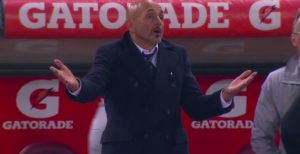 Spalletti, l'espulsione nel finale di Roma-Inter
