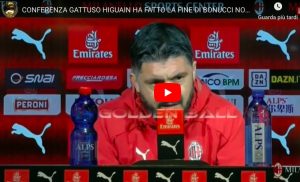 YouTube, Gattuso: "Higuain come Bonucci. Non l'ho convocato perché andrà via"