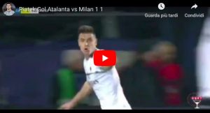 YouTube, Piatek video gol Atalanta-Milan: assist Rodriguez