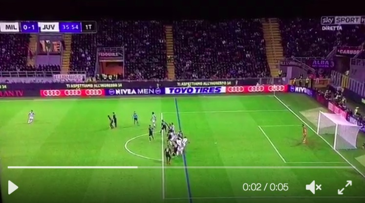 Pjanic video gol annullato in Milan-Juventus: ma era regolare