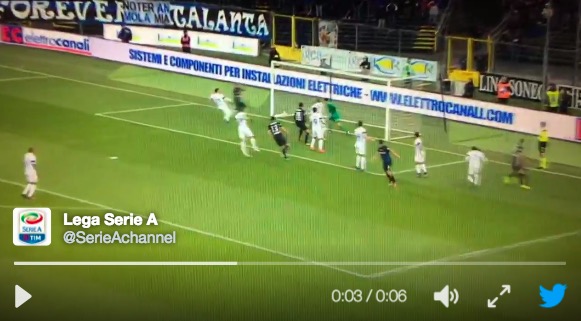 Atalanta - Inter, il gol di Masiello