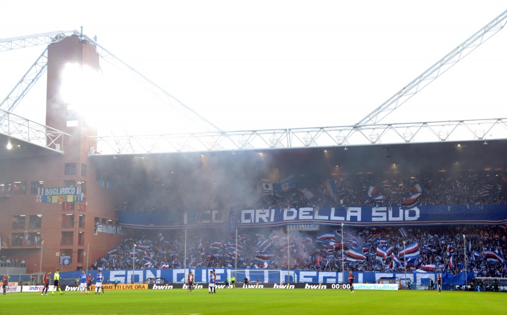 Sampdoria - Genoa 2-1, striscioni-coreografie derby Lanterna (FOTO Ansa)