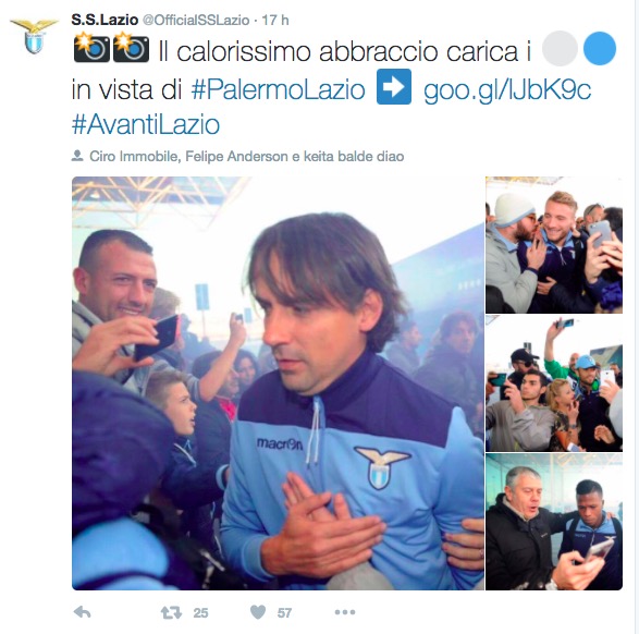 Palermo - Lazio, il Twitter della società biancoceleste