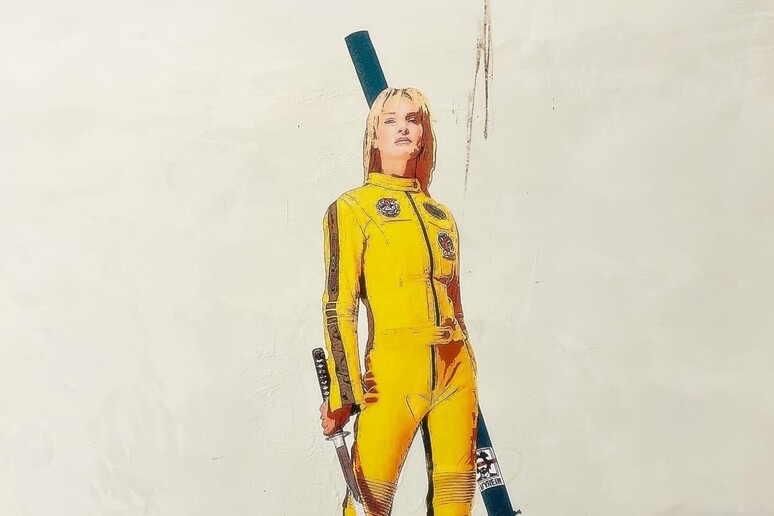 "Fleximan" come la sposa di Kill Bill, il tributo di uno street artist su un muro di Padova