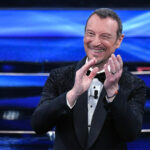 Amadeus a Sanremo 2024, foto Ansa