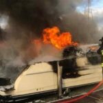 vigili del fuoco in azione a piombino