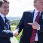 Trump, spese di guerra, terzo mandato, Mussolini leghista: incontri che fai nei meandri della politica, nella foto Giuseppe Conte, presidente del M5s e Donald Trump