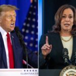 A destra Kamala Harris, a sinistra Donald Trump