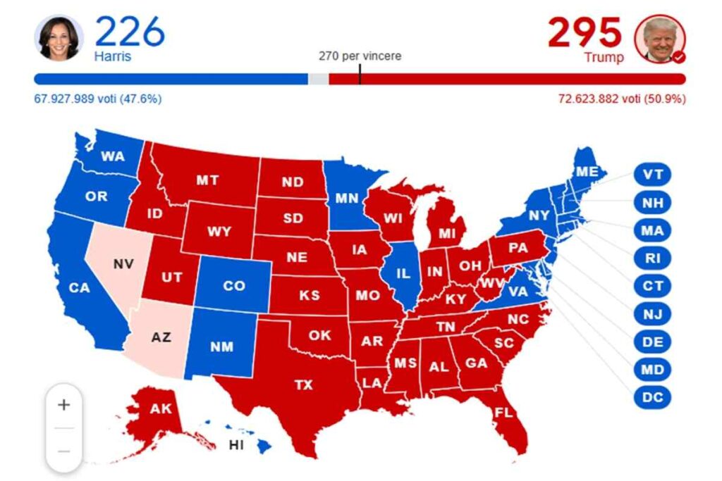 Elezioni Usa Mappa In Tempo Reale