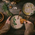 una vellutata di funghi e patate