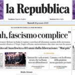 La prima pagina di oggi di Repubblica