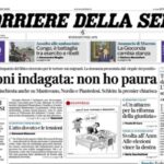 La prima pagina di oggi del Corriere della Sera