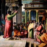 aeropago di atene, omelia di san paolo, dipinto di raffaello
