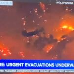 elicottero sopra gli incendi a los angeles