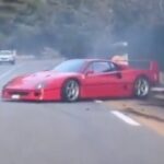 La Ferrari F40 di Lando Norris si schianta contro il guard rail