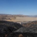 Le colline a nord di Los Angeles bruciate