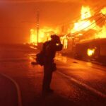 pompiere sgomento nell'incendio a los angeles