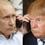 Putin a sinistra, Trump a destra