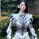 ragazza vestita da robot