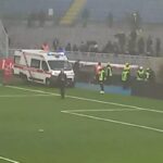 Il tifoso caduta dal parapetto