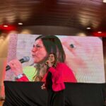 Alessndra Todde in campagna elettorale