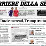 Il Corriere della Sera, la prima pagina di oggi