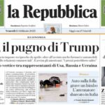 La Repubblica, la prima pagina di oggi