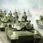 Soldati nordcoreani sui carri armati