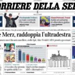 Il Corriere della Sera, la prima pagina di oggi