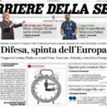 Il Corrriere della Sera, la prima pagina di oggi
