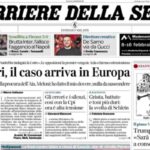 Il Corriere della Sera, la prima pagina di oggi