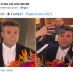 Fedez sul red carpet con gli occhi neri
