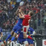 una azione durante italia galles sei nazione rugby