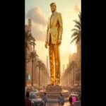 La finta statua di Trump in Palestina