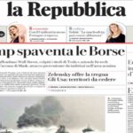 Repubblica, la prima pagina di oggi