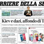 Il Corriere della Sera, la prima pagina di oggi