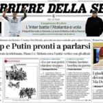 Il Corriere della Sera, la prima pagina di oggi