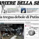 Il Corriere della Sera, la prima pagina di oggi