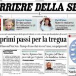 Il Corriere della Sera, la prima pagina di oggi